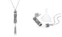 2028 Pewter Filigree Vial with Tassel Necklace